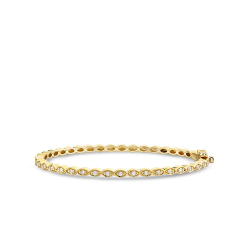 Gold & Diamond Small Marquise Eye Bangle