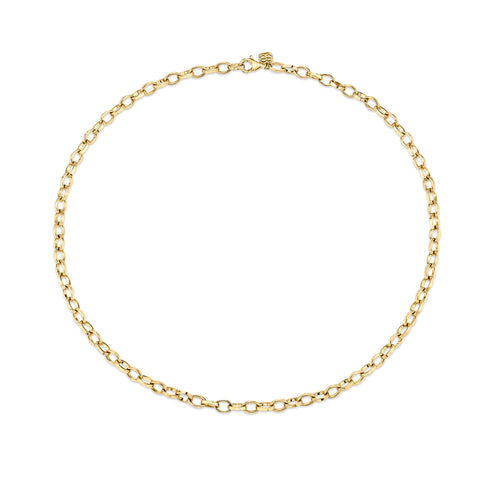 14k Gold Flat Oval Link Chain