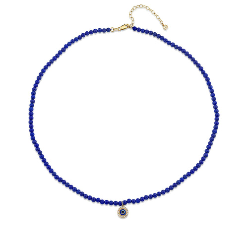 Kids Collection Gold & Enamel Eye Lapis Necklace