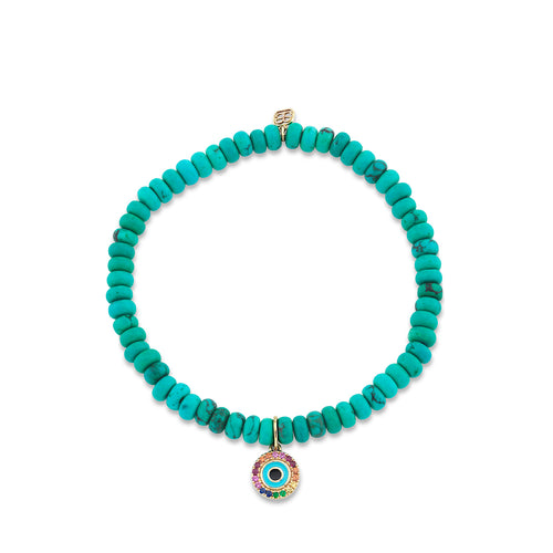 Kids Collection Gold & Rainbow Eye on Turquoise