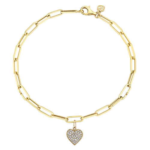 Gold & Diamond Heart Anklet