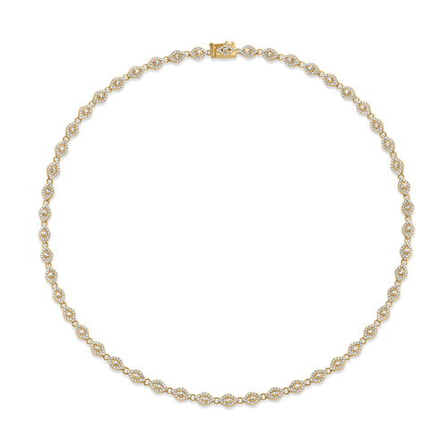 Gold & Diamond Small Bezel Eye Eternity Necklace