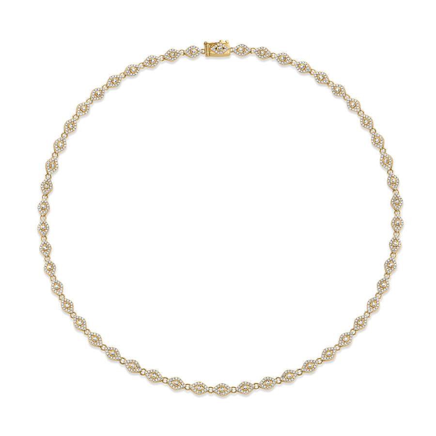 Gold & Diamond Small Bezel Eye Eternity Necklace - Sydney Evan Fine Jewelry