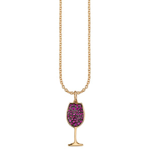 Gold & Ruby Wine Glass Charm - Sydney Evan Fine Jewelry