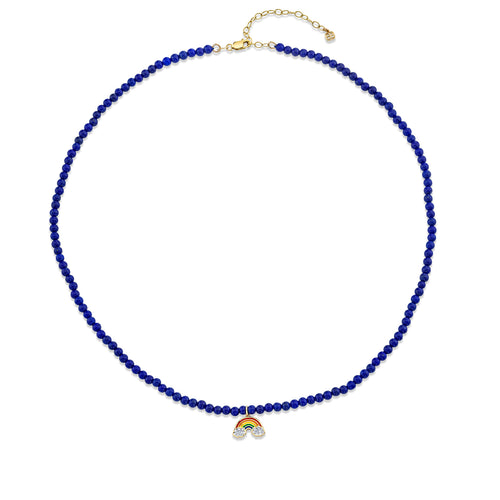 Kids Collection Gold & Diamond Enamel Rainbow Lapis Necklace