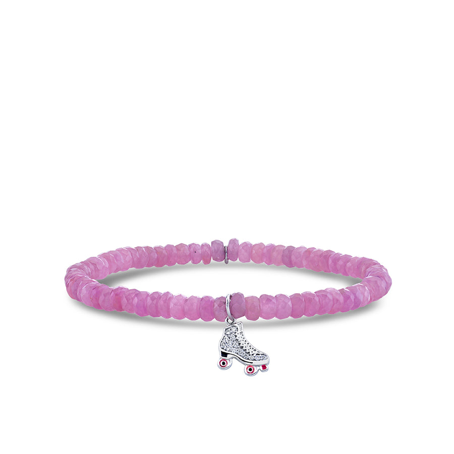 Kids Collection Gold & Diamond Roller Skate on Light Pink Sapphire - Sydney Evan Fine Jewelry