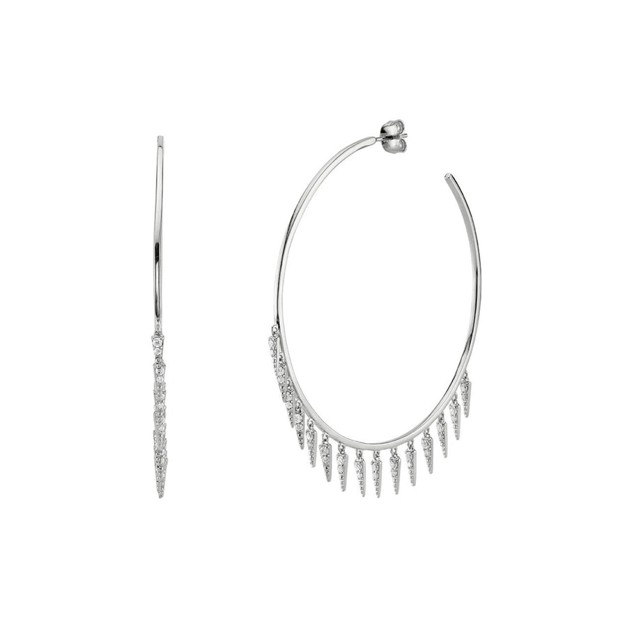 Gold & Diamond Fringe Large Hoops - Sydney Evan Fine Jewelry
