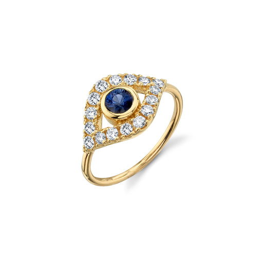 Gold & Pave Diamond Extra-Large Eye Ring