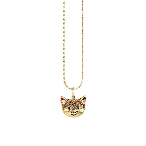 Gold & Diamond Cat Charm