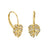 Gold & Diamond Monstera Leaf French Wire Earrings