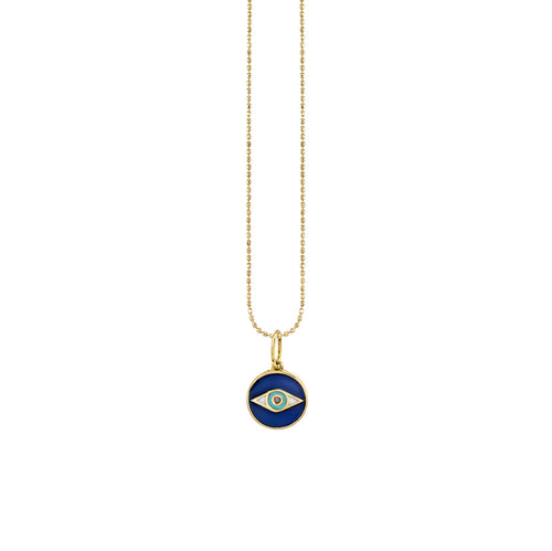 Gold & Enamel Tiny Eye Medallion Charm