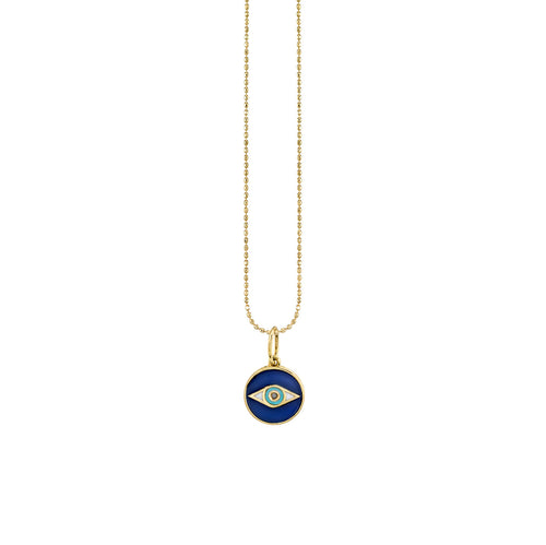 Kids Collection Gold & Enamel Tiny Eye Medallion Necklace