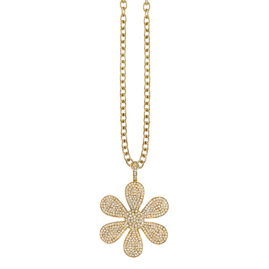 Gold & Diamond Extra Large Daisy Necklace - Sydney Evan Fine Jewelry