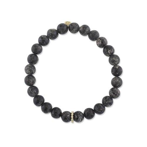 Men's Collection Gold & Diamond Rondelle on Hypersthene