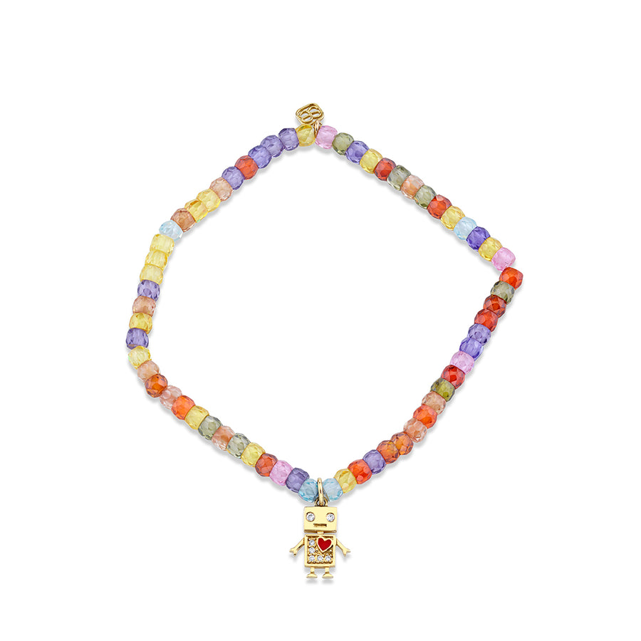 Kids Collection Gold & Diamond Robot on Multicolor Zircon - Sydney Evan Fine Jewelry