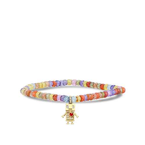 Kids Collection Gold & Diamond Robot on Multicolor Zircon