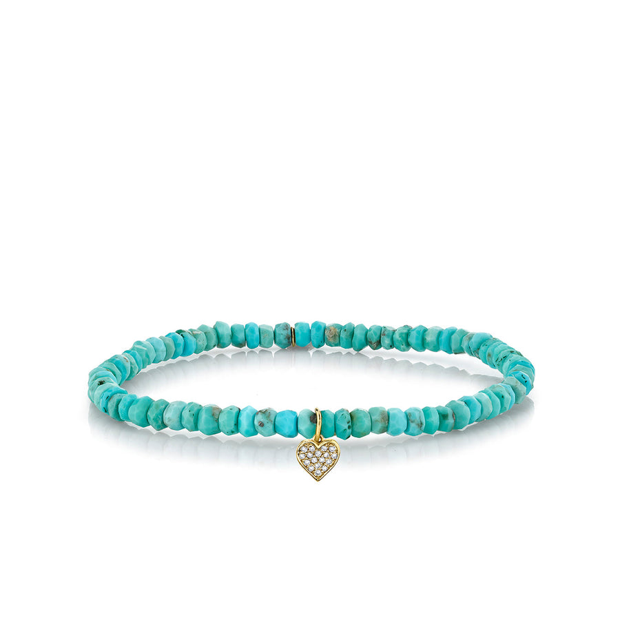 Kids Collection Gold & Diamond Baby Heart on Turquoise - Sydney Evan Fine Jewelry
