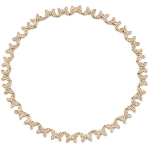 Gold & Diamond Butterfly Eternity Necklace