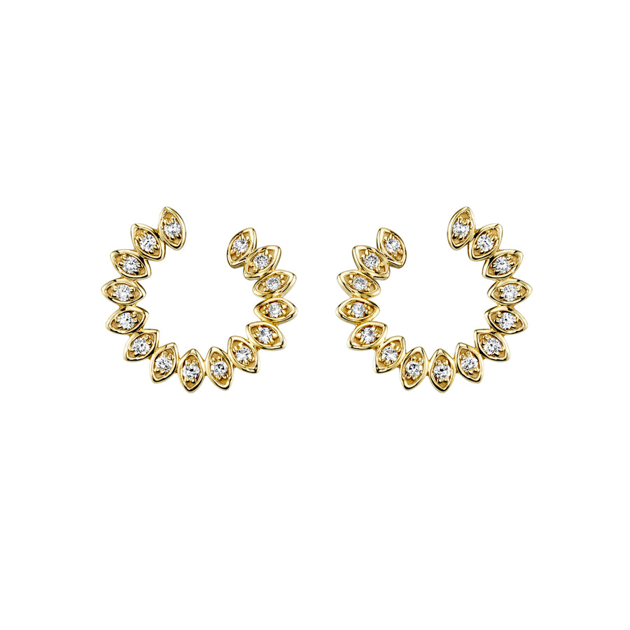 Gold & Diamond Small Marquise Eye Earrings - Sydney Evan Fine Jewelry