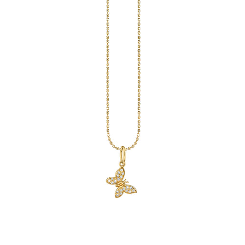 Kids Collection Gold & Diamond Tiny Butterfly Necklace