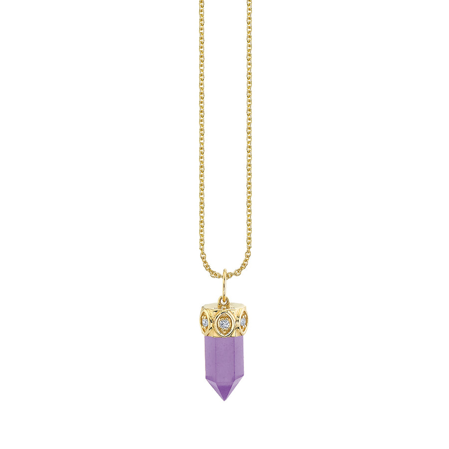 Gold & Diamond Short Carved Stone Charm - Sydney Evan Fine Jewelry