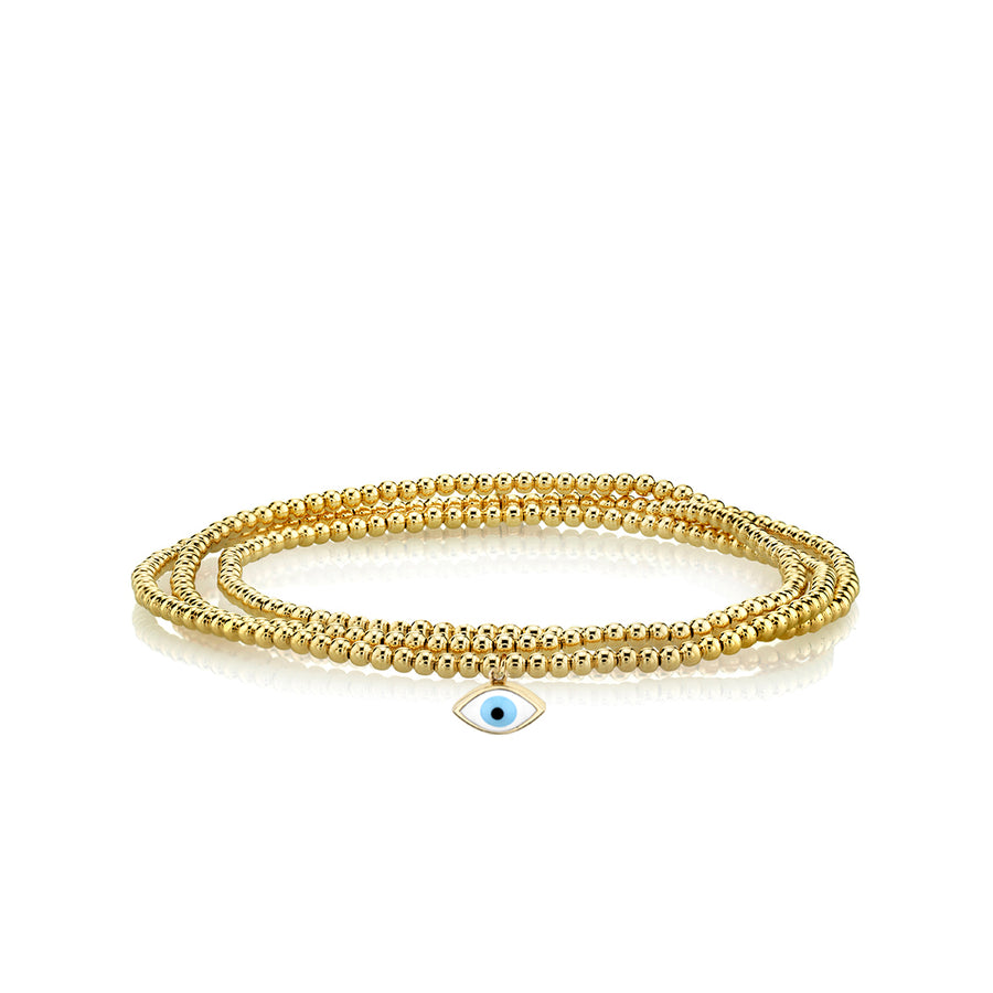Gold & Enamel Evil Eye on Gold Beads - Sydney Evan Fine Jewelry