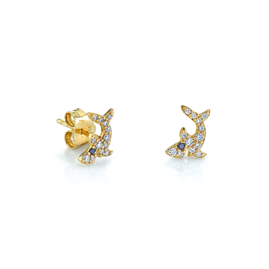 Gold & Diamond Shark Stud - Sydney Evan Fine Jewelry