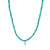 Men's Collection Gold & Diamond Evil Eye Short Turquoise Stone on Arizona Turquoise Necklace