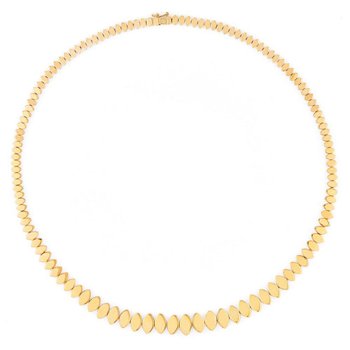 Pure Gold Graduated Marquise Eye Eternity Necklace
