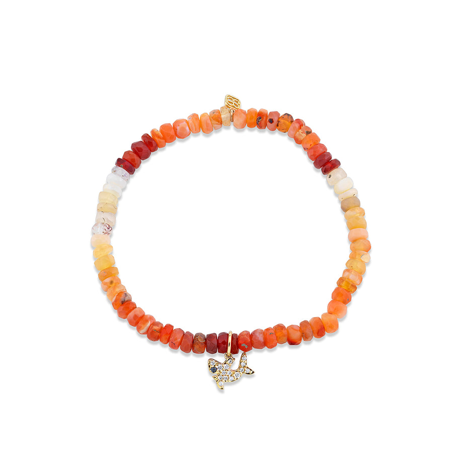 Kids Collection Gold & Diamond Shark on Fire Opal - Sydney Evan Fine Jewelry