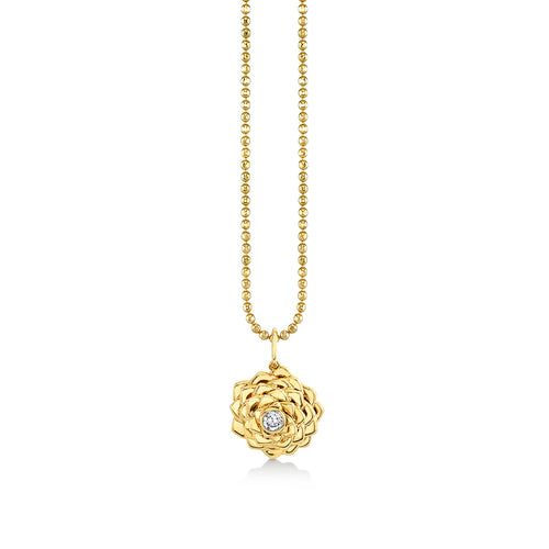 Gold & Diamond Camellia Charm