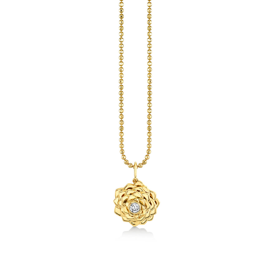 Gold & Diamond Camellia Charm - Sydney Evan Fine Jewelry