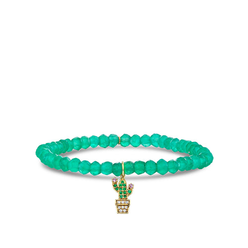 Kids Collection Gold & Diamond Potted Cactus on Onyx