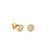 Gold & Diamond Fluted Single Stone Stud