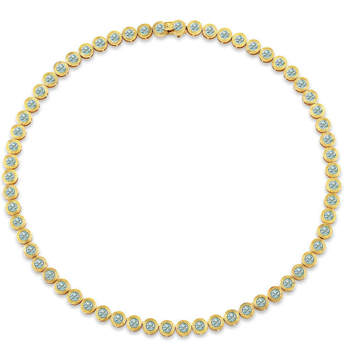 Gold & Diamond Large Fluted Eternity Necklace