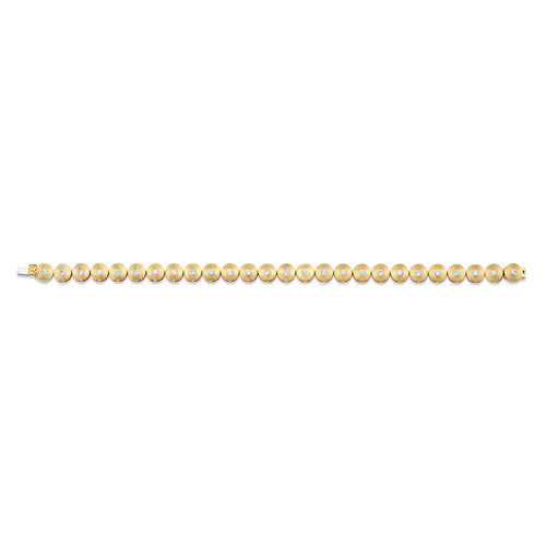 Gold & Diamond Small  Fluted Tennis Bracelet