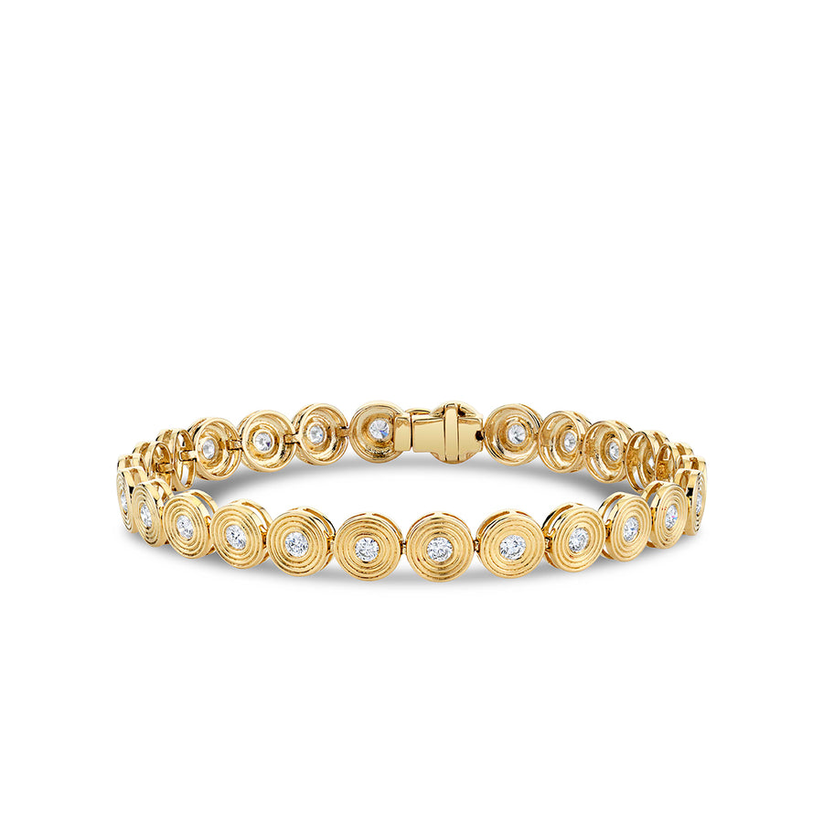 Gold & Diamond Small  Fluted Tennis Bracelet - Sydney Evan Fine Jewelry