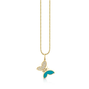 Gold & Diamond Mini Butterfly Charm - Sydney Evan Fine Jewelry
