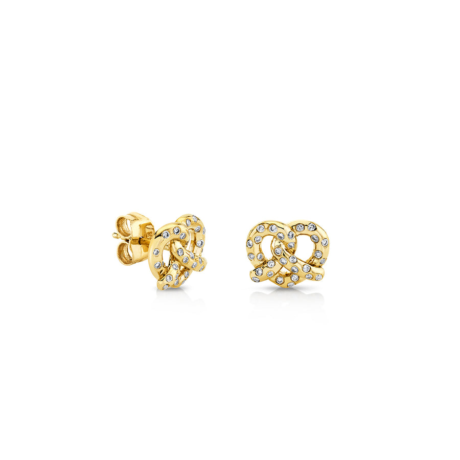 Gold & Diamond Pretzel Stud - Sydney Evan Fine Jewelry