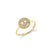 Gold & Pavé Diamond Small Happy Face Ring