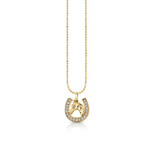 Gold & Diamond Horse Horseshoe Charm - Sydney Evan Fine Jewelry