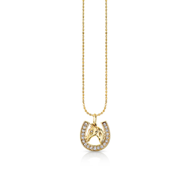 ミュージシャン MACARONI WESTERNS HORSE SHOE NECKLACE Shop Sydney Evan 14k Gold & Diamond Horse Horseshoe Charm