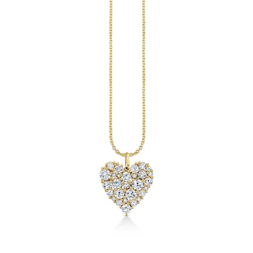 Gold & Diamond Large Cocktail Heart Charm