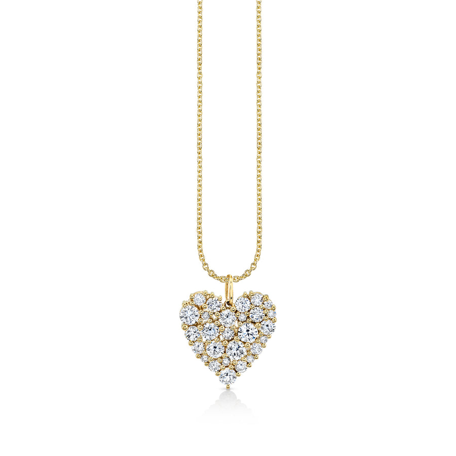 Gold & Diamond Large Cocktail Heart Charm - Sydney Evan Fine Jewelry