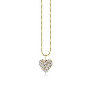 Gold & Diamond Small Cocktail Heart Charm - Sydney Evan Fine Jewelry
