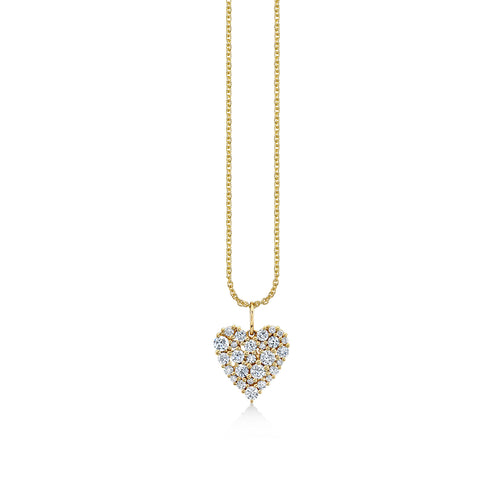 Gold & Diamond Small Cocktail Heart Charm