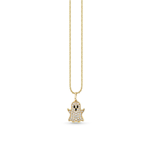 Gold & Diamond Ghost Charm