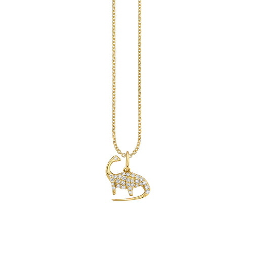 Kids Collection Gold & Diamond Brontosaurus Necklace