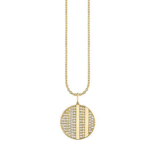 Men's Collection Gold & Diamond Disc Charm