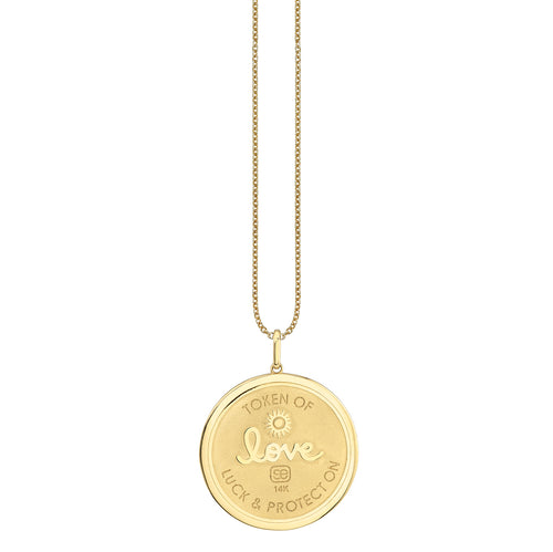 Gold & Diamond Luck Coin with Rays Charm